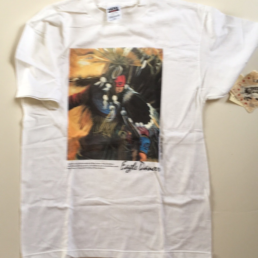 Warrior T Shirt Authentic Native American Design 100% Cotton Eagle Dancer Artist